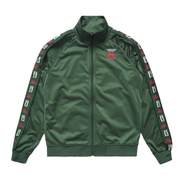 Kappa x Interscope Records Track Jacket Size Small Green & Red Embroidered